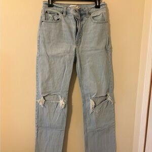 Abercrombie & Fitch Light Blue High-Rise Relaxed Jeans
